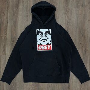 Obey Black Andre the Giant Graphic Vintage Hoodie